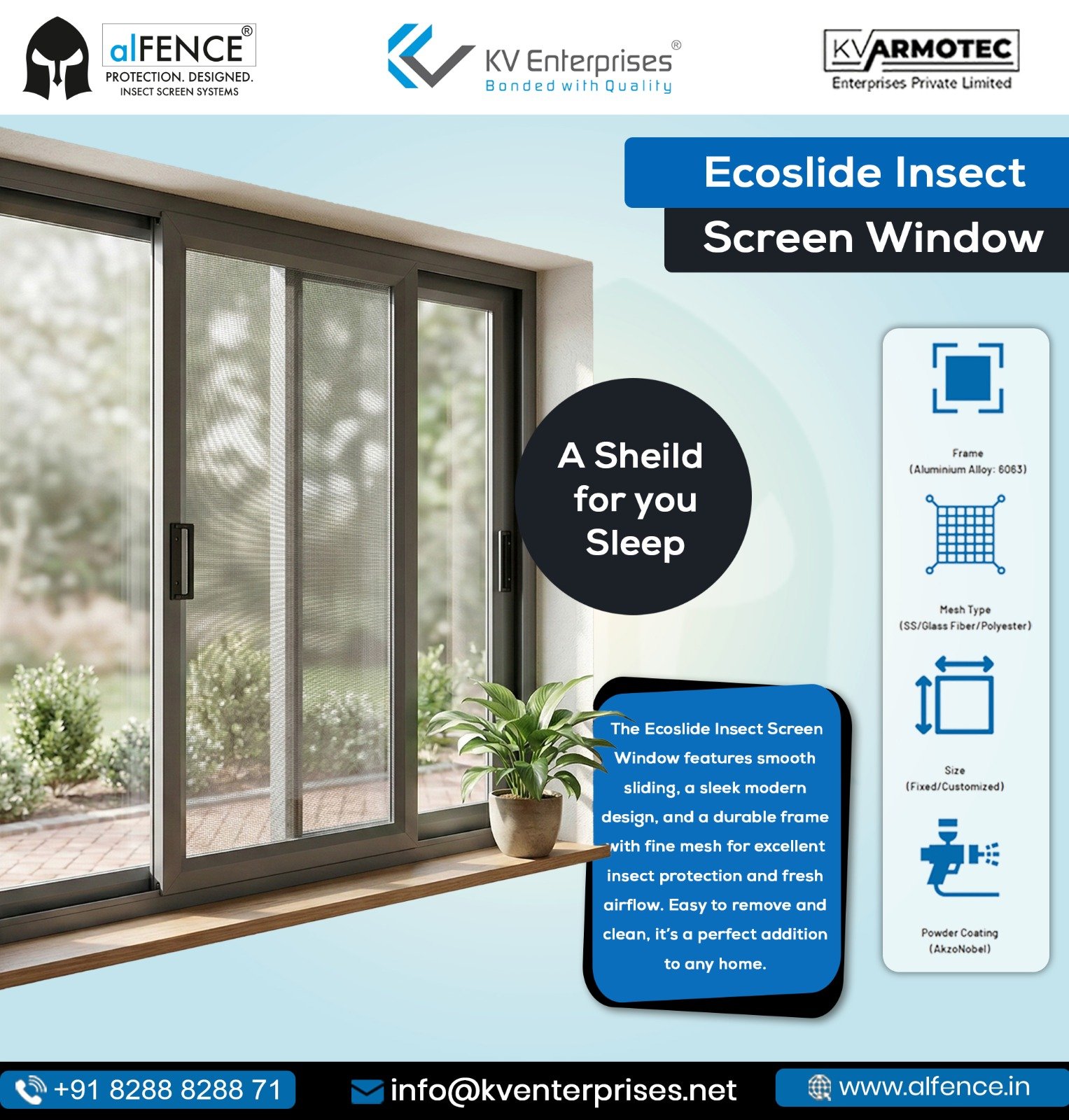 Sliding Mosquito Net Windows for Home
